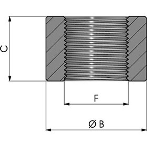 A belsőmenetes csonk méret rajza
