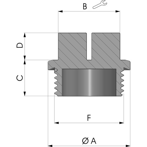 A csonk védő dugó méret rajza