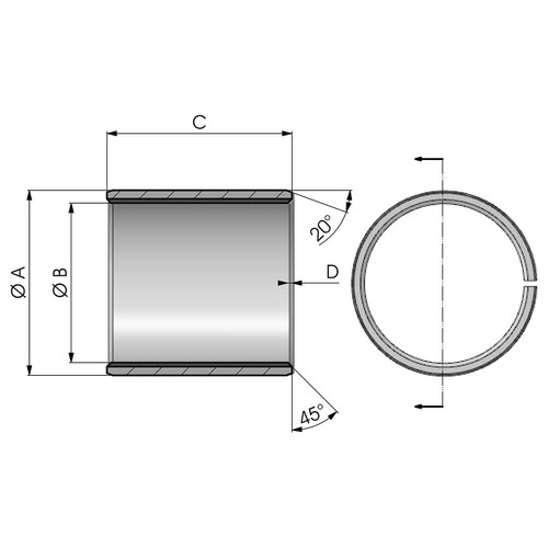 A WU típusú glycodur persely méret rajza