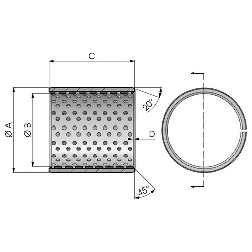 A WX típusú glycodur persely méret rajza