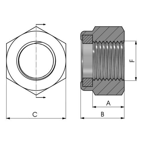 Az önzáró anya méret rajza